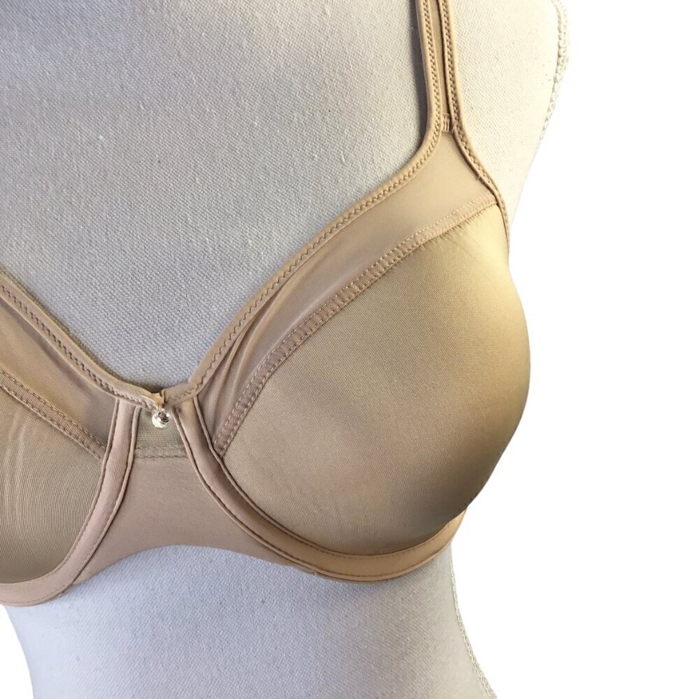 Bali One Smooth U Ultra Illusion Neckline 34D Nude Underwire Convertible 3439